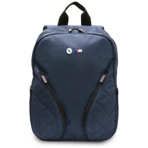 BMW Nylon Pockets & Metal Logo - 16" Notebook Backpack Navy Blue