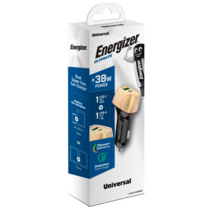 Energizer Ultimate - USB-C & USB-A 38W PD + QC3.0 automobilinis įkroviklis aukso spalvos / juodos spalvos - Image 4