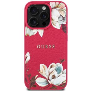 Guess Grained Printed Flower Pattern MagSafe - dėklas skirtas Apple iPhone 16 Pro Max fuchsia - Image 3