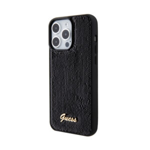 Guess Sequin Script Metal - dėklas skirtas Apple iPhone 15 Pro Black - Image 2