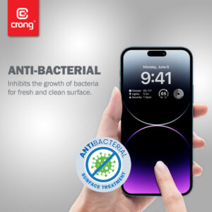 Crong Anti-Bacterial 3D Armour Glass - 9H apsauginis stiklas skirtas the entire screen of the Apple iPhone 14 Pro Max + installation frame - Image 5