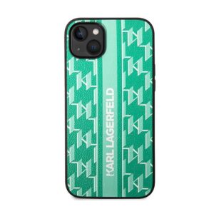 Karl Lagerfeld Monogram Stripe - dėklas skirtas Apple iPhone 14 Plus Green - Image 3