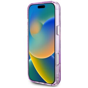 Guess Glitter Flowers Triangle Buttons MagSafe - dėklas skirtas Apple iPhone 16 Pro purple - Image 5