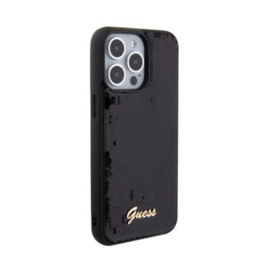 Guess Sequin Script Metal - dėklas skirtas Apple iPhone 15 Pro Black - Image 4