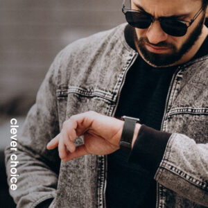 Crong Milano Steel – Stainless steel apyrankė skirta Apple Watch 38/40/41/42 mm black - Image 3