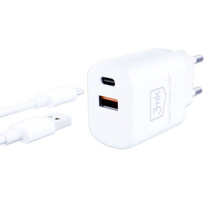 3mk Hyper Charger - USB-A QC 3.0 + USB-C PD 20W mains charger (White) - Image 5