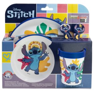 Disney Stitch - Non-slip microwave cookware set 5 pcs. (plate, bowl, cup, fork, teaspoon) - Image 2