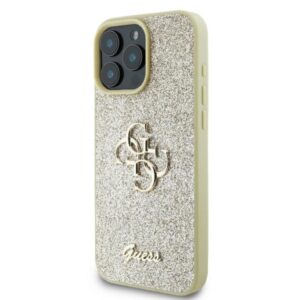 Guess Fixed Glitter Big 4G - dėklas skirtas Apple iPhone 16 Pro gold - Image 2