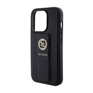 Guess Grip Stand 4G Saffiano Strass Logo - Apple iPhone 15 Pro Case black - Image 5