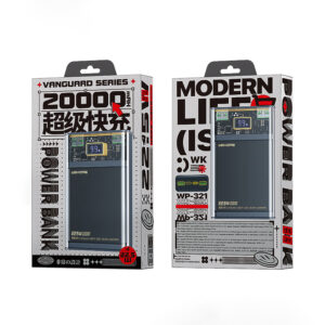 WEKOME WP-321 Vanguard Series - Power bank 20000 mAh Super Charging PD 20W + QC 22.5W juodos spalvos / Transparent - Image 3