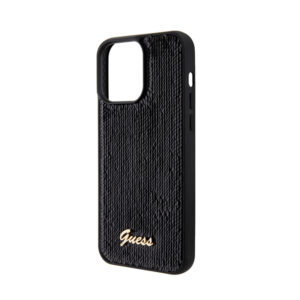 Guess Sequin Script Metal - dėklas skirtas Apple iPhone 15 Pro Black - Image 6