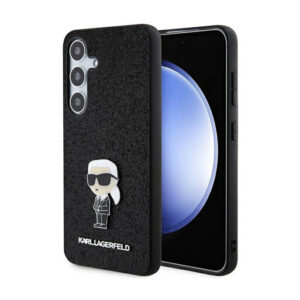Karl Lagerfeld Fixed Glitter Ikonik Logo Metal Pin - Samsung Galaxy S24 Case black - Image 1