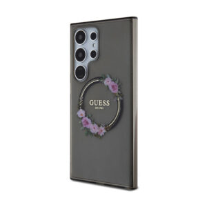 Guess IML Flowers Wreath MagSafe - Case Samsung Galaxy S24 Ultra Black - Image 2