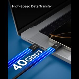 Spigen EB24015CC Essential Type-C kabelis 240W 150cm juodos spalvos - Image 5