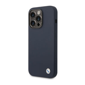 BMW Liquid Silicone Case Metal Logo MagSafe - dėklas skirtas Apple iPhone 14 Pro Navy Blue - Image 2