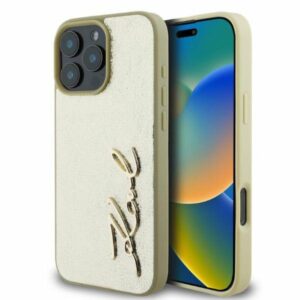 Karl Lagerfeld Metal Signature - Case Apple iPhone 16 Pro Max gold - Image 1