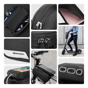 Wozinsky frame bike bag + detachable phone cover up to 6.5 "1.5l black (WBB7BK) - Image 2