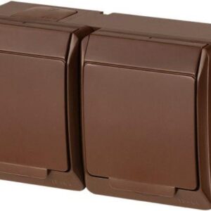 Dvivietis kištukinis lizdas ELEKTRO-PLAST HERMES, IP44 - Image 1