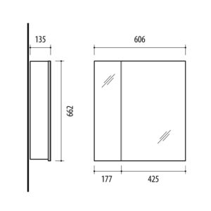 Vonios spintelė su veidrodžiu Riva SV61-1 - Image 3