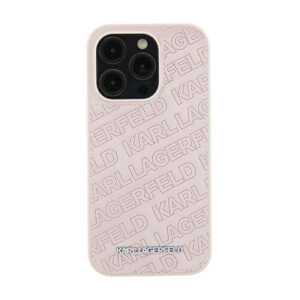 Karl Lagerfeld Quilted K Pattern - Apple iPhone 15 Case Pink - Image 1