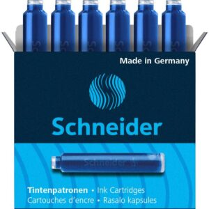 Rašalo kapsulės Schneider, mėlynos, 6 vnt