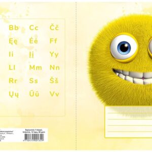 Sąsiuvinis linijomis, A5, 1 klasei, 12 lapų