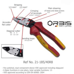 Universalios replės 21-1850/40RV, 185 mm 1000V - Image 2