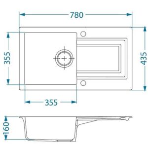 Plautuvė Alveus Falcon 11, 78 x 43,5 x 16 cm - Image 3