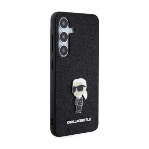 Karl Lagerfeld Fixed Glitter Ikonik Logo Metal Pin - Samsung Galaxy S24 Case black - Image 4