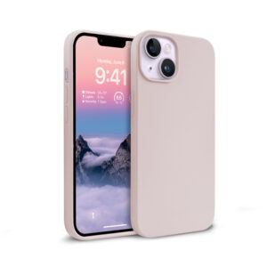 Crong Color Cover Liquid Silicone dėklas skirtas Apple iPhone 14 / 13 Sand Pink - Image 1
