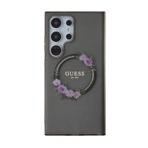 Guess IML Flowers Wreath MagSafe - Case Samsung Galaxy S24 Ultra Black - Image 3
