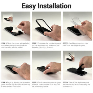 Crong 3D Armour Glass - 9H Tempered Full Glue Glass skirtas Apple iPhone 16 / Apple iPhone 15 + Installation Frame - Image 6