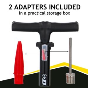 Dunlop - Floor pump for bikes, balls, mattresses with pressure gauge (Black) - Image 3