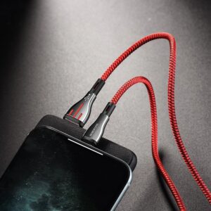 Borofone Highway - 1.2m USB to Lightning Connection Cable Black / Red - Image 2