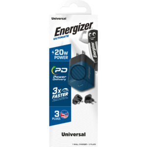 Energizer Ultimate - Multiplug EU / UK / US GaN 20W PD mains įkroviklis Blue - Image 3