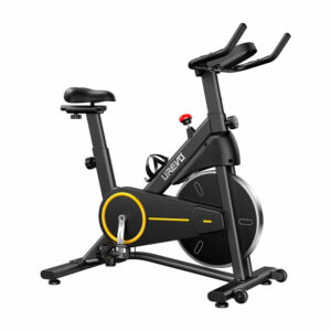 UREVO T1 exercise bike juodos spalvos and yellow - Image 2