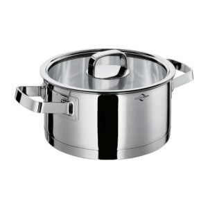 Küchenprofi San Remo - Low Stainless Steel Pot with Glass Lid 2.5 l, Diameter 20 cm