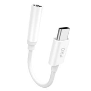 Dudao audio adapter headphone adapter from USB Type C to mini jack 3.5 mm baltos spalvos (L16CPro baltos spalvos)