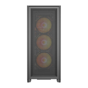 DarkFlash AIRNOVA kompiuterio korpusas juodos spalvos + 3 ventiliatoriai - Image 4