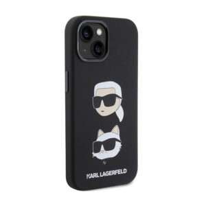 Karl Lagerfeld Silicone Karl & Choupette Heads - Apple iPhone 15 Case black - Image 4