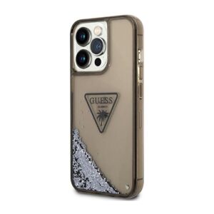 Guess Liquid Glitter Triangle Logo Case - dėklas skirtas Apple iPhone 14 Pro Max Black - Image 2