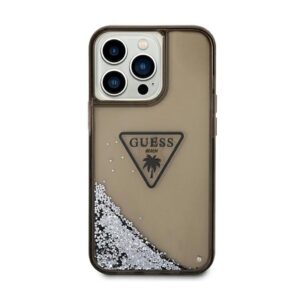 Guess Liquid Glitter Triangle Logo Case - dėklas skirtas Apple iPhone 14 Pro Max Black - Image 3