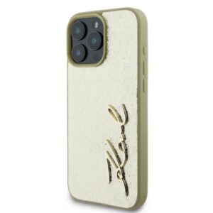 Karl Lagerfeld Metal Signature - dėklas skirtas Apple iPhone 16 Pro gold - Image 2