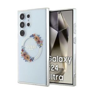 Guess IML Flowers Wreath MagSafe - Case Samsung Galaxy S24 Ultra Clear - Image 1