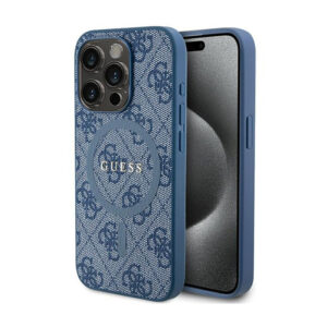 Guess 4G Collection Leather Metal Logo MagSafe - dėklas skirtas Apple iPhone 14 Pro blue - Image 1