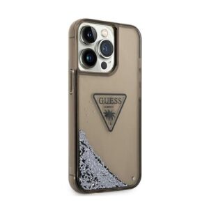 Guess Liquid Glitter Triangle Logo Case - dėklas skirtas Apple iPhone 14 Pro Max Black - Image 4