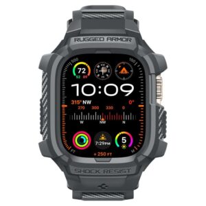 Spigen Rugged Armor Pro - Strap with case for Apple Watch Ultra 49 mm (Dark Grey) - Image 2
