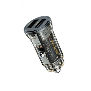 WEKOME WP-C40 Vanguard Series - Car įkroviklis 2 x USB Fast Charging 15W juodos spalvos / Transparent