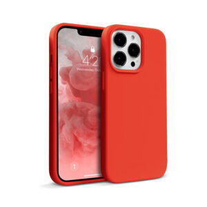Crong Color Cover Liquid Silicone dėklas skirtas Apple iPhone 13 Pro Red - Image 1