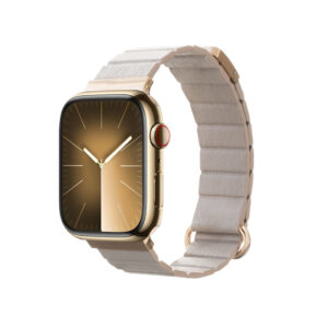 Crong Eclipse – Leather magnetic apyrankė skirta Apple Watch 38/40/41/42 mm beige